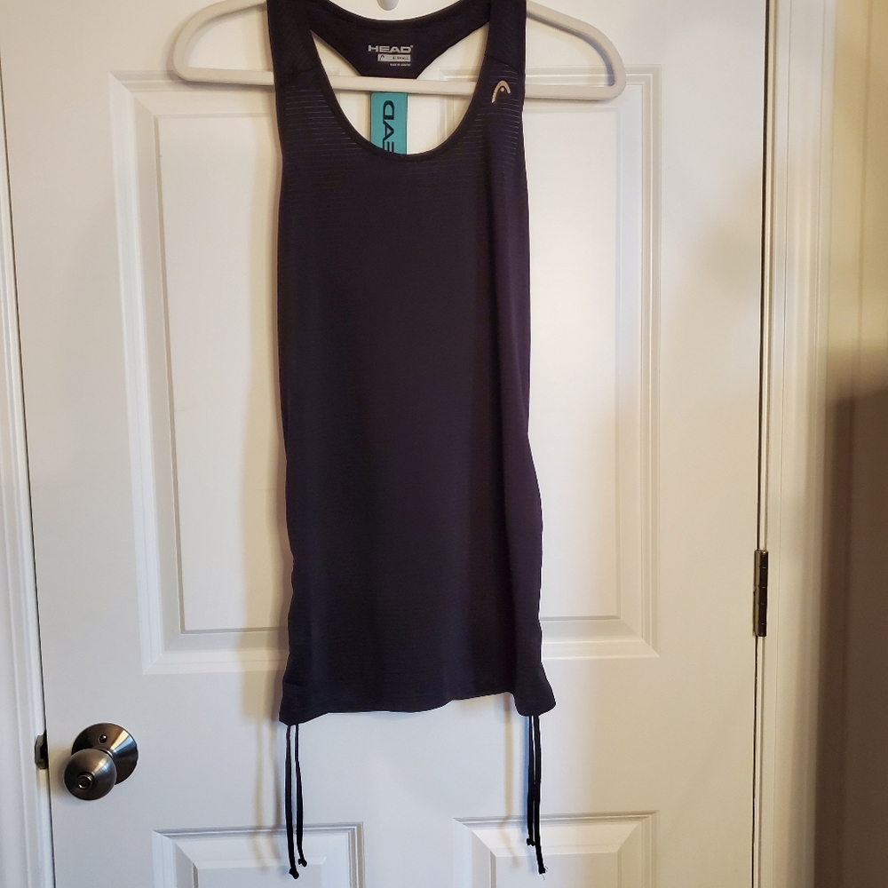 HEAD sports racerback black ruched sides tank top XS